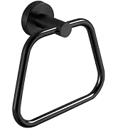 DIYZON Bath Towel Ring, Bathroom Hardware Towel Holder, Matte Black Towel Ring for Bathroom, Mode...