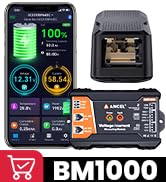 ANCEL BM1000 400A Bluetooth Battery Monitor with Shunt, Wireless Smart Battery Meter for RV, Sola...