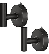 DGYB Large Suction Cup Hooks for Shower Set of 2 Black Towel Hooks for Bathrooms Wall Mounted SUS...