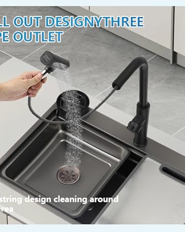 waterfall kitchen sink