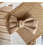 PU Leather Bow Hair Clip, Korean Style Hairpin, Hair Accessories (Apricot)
