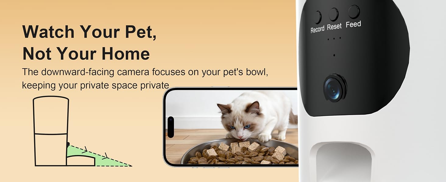 Automatic Cat Feeder with 2K Camera 5G/2.4G WiFi 6.5L Smart Pet Feeder for Cat & Small Dog