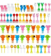 65 Pieces Animal Food Picks for Lunchbox, Mini Fun Fruit Picks for Lunch Accessories, Lunch Picks...