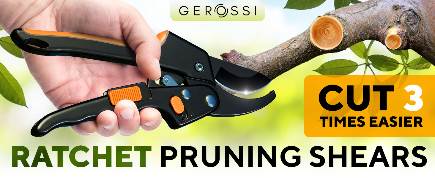 Ratchet Pruning Shears - Cut 3 times easier