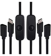 BENACES Raspberry Pi Power Switch, 2 Pack USB Type C Male to Female Power Supply Cord Extension C...