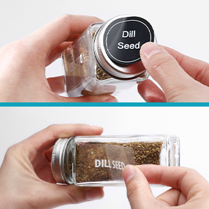 2 Type Pre-printed Strong Sticky Labels on 1 Jar for Easy to See and Grab