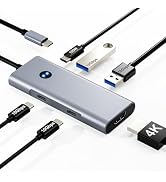 USB C Hub 6-in-1 with 4K@60Hz HDMI, 2 USB-C & 2 USB-A 10Gbps Ports, Privacy Button, 100W PD – Dua...
