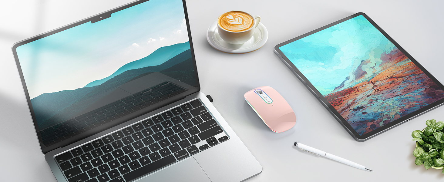 Bluetooth Wireless Mouse, 1000 DPI Optical Tracking, Ambidextrous PC/Mac/Laptop