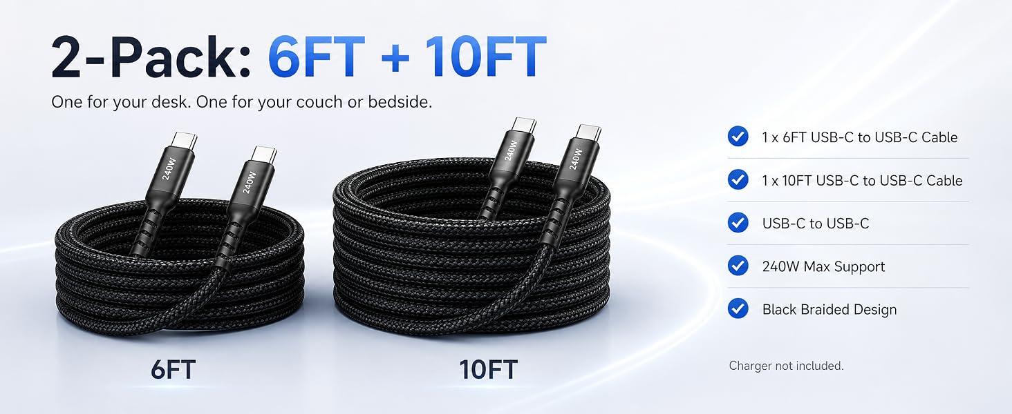 2-Pack: 6FT + 10FT