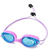 Vvinca Kids Swim Goggles with Bungee Strap No Leaking Anti Fog Toddler Goggles with Quick Adjust ...