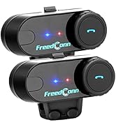 FreedConn Motorcycle Helmet Bluetooth Intercom Kit, TCOM-VB Motorbike Helmet Intercom Interphone ...