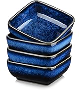 vancasso Stern 6 Oz Dipping Bowls, 3.7 Inches Ceramic Soy Sauce Dish, Square Side Dishes, Small A...