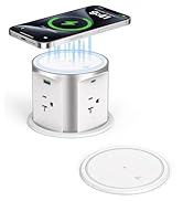 VILONG 20A Pop Up Outlet for Countertop,65W USB-C PD & 15W Qi Wireless Charger,4-Sided AC Outlets...