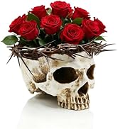 ehuoyan Skull Planter Resin Skull Shaped Flower Pot Candy Bowl Gothic Decoration for Home Office ...