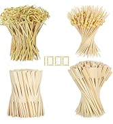 1000PCS Cocktail Picks Kit, 4 Styles Fancy Toothpicks for Appetizers, 3 Sizes Long Bamboo Skewers...