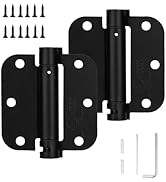 Sophia 2 Pack Self-Closing Door Hinge 3.5 Inch Rounded 5/8 Radius, Spring Hinges Adjustable Tensi...
