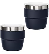 Cafezi 4 oz Small Espresso Cup, Ceramic-Lined 18/8 Stainless Steel | Double-Wall Vacuum Insulated...