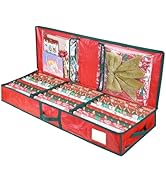 BALEINE SOFT Christmas Wrapping Paper Storage Bag, 40" Durable PE Gift Wrap Storage Bag with Flex...