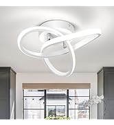 EIDISUNY LED Lamp 2 Rings Creative Personality Nordic White Black Ceiling Lighting for Entrance H...