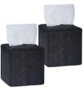 Avolander Tissue Box Cover 2-Pack, Square Tissue Holder with Bottom Belt, Modern Tissue Case Faci...