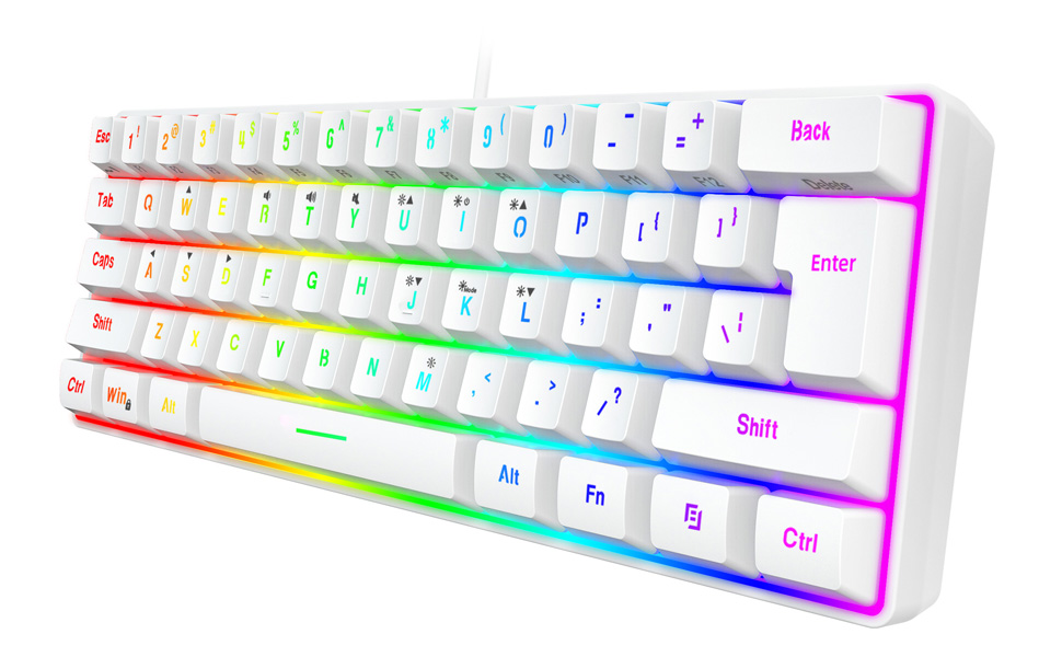 60% mini gaming keyboard white
