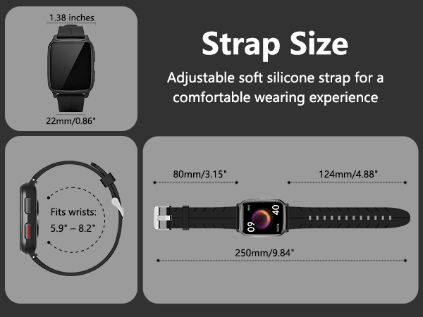 fitness watch strap size