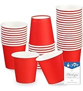 Prgery 50 Pack 3oz Red Paper Cups,Mouthwash Cups, Disposable Bathroom Cups,Small Paper Cups 3oz I...