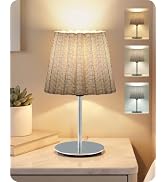GOEBLESON Small Bedside Table Lamp, Dimmable Table Lamp with 3 Adjustable Color Temperatures, Nig...