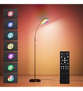 IDOGLOME Floor Fan with RGB Lights Lamp 18w 1200Lm LED Light Fixture with Standing Fan and Remote...
