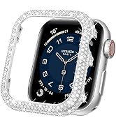 Mosonio Case Cover Compatible with Apple Watch 40mm, Full Bling Metal Watch case 40mm for Women, ...