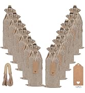 Sailup Burlap Wine Bags 12 Pcs Wine Bottle Gift Bags With Drawstrings Tags & Ropes, Reusable Gift...