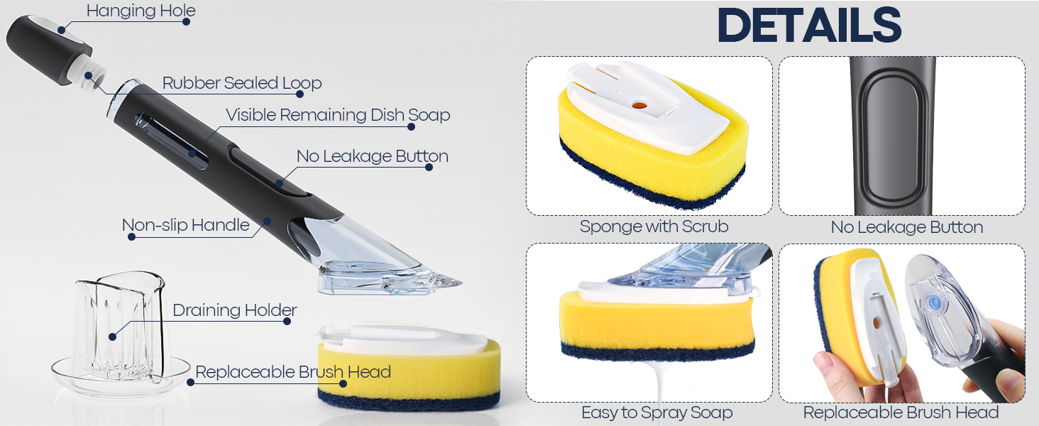 dish brush with soap dispenser