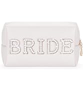 Etercycle Bride Letter Makeup Bag, Bride To Be Gifts Bling Pearl Rhinestone Patch Cosmetic Bag, W...