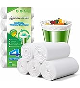 220 Counts Aklyaiap 4 Gallon Trash Bag,Tear & Leak Resistant Bathroom Garbage Bags 4 gallon,White...