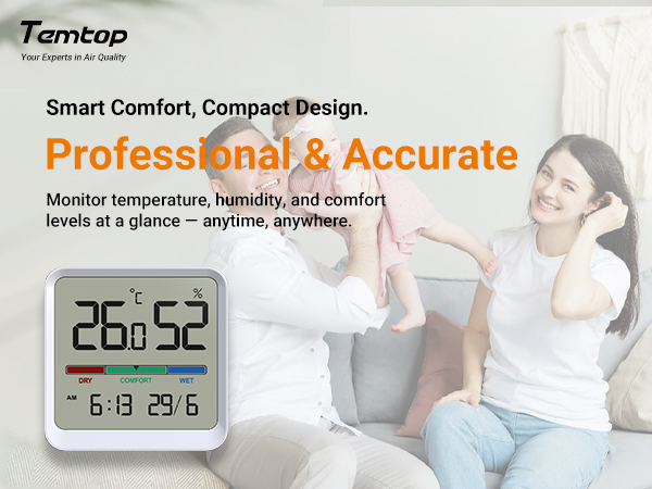 thermometer humidity monitor sensor hygrometer digital temp indoor outdoor T1SE Temtop home baby