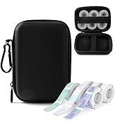 Phomemo D30 D35 Label Marker Black Case with 6 Rolls of Color Combo Set Label Tapes, Waterproof S...