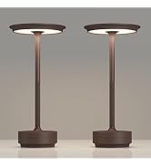 TBBGA 2 Pack Rechargeable Cordless Table Lamps, 5000mAh Portable Battery Table Light, 3 Color Ste...