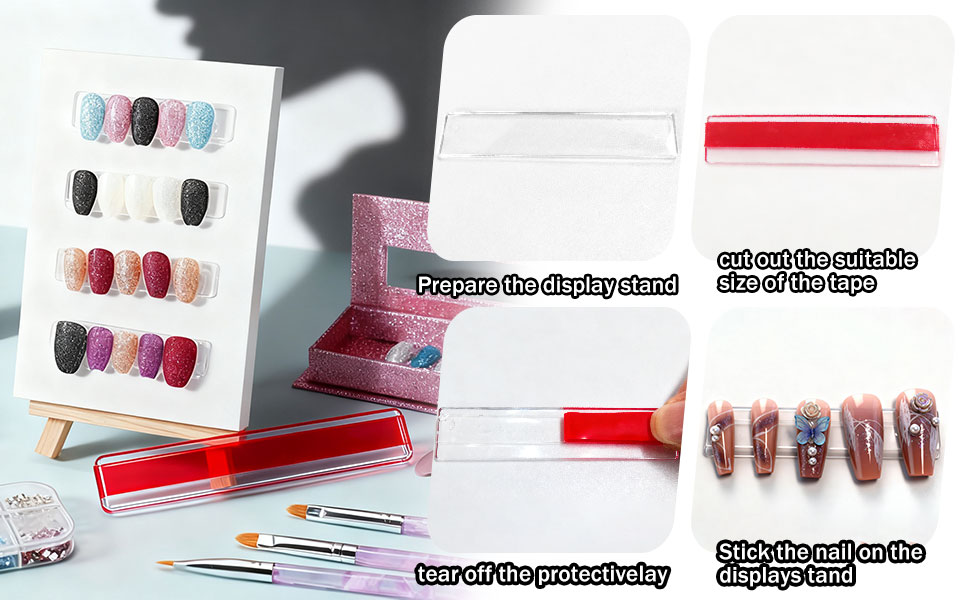 100PCS Transparent Acrylic Nail Art Display