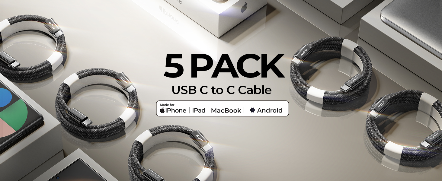 usb c cable 5 pack