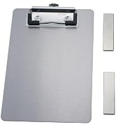 Banjiang Stainless Steel Magnetic Clipboards,Metal Clipboard with 304 Low Profile Clip,Black Boar...