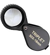 30x Magnification Triplet Loupe 18mm Optic Lens, Foldaway Design Portable Battery-Free Magnifying...