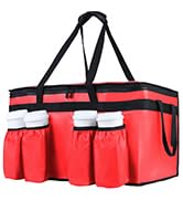 CIVJET Insulated Food Delivery Bag with Cup Holder, XXX-Large Insulated Grocery Bags with Zippere...