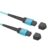 MPO-MPO 0.6m OM3 Fiber Patch Cable,1.98ft 8-Core Multimode Fiber Optic,LSZH Jacket Optical Cable,...