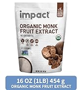 Impact - Organic Monk Fruit Extract - Vegan, Zero Calories, All-Purpose, No Erythritol, Sweetener...