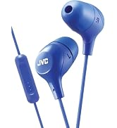 JVC Memory Foam Earbud Marshmallow Memory Foam Earbud with Mic Blue (HAFX38MA)
