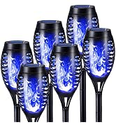 Toodour Solar Torch Flame Lights, 6 Pack Solar Halloween Lights Outdoor | with Flickering Flame, ...