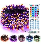 BrizLabs RGB Christmas Lights, 33FT 100 LED Color Changing String Lights with Remote, Dimmable Mi...