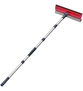 DSV Standard Professional Window Squeegee | 2-in-1 Window Cleaner Sponge and 10" Soft Rubber Stri...
