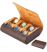 YANHHAN 6-Slot Watch Box for Men & Women, Portable Travel Watch Roll Organizer with Soft Interior...