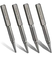 4-Piece Nail Punch and Center Punch Set, Hardened Cr-V Steel with Non-Slip Knurled Grip, 3/32", 1...